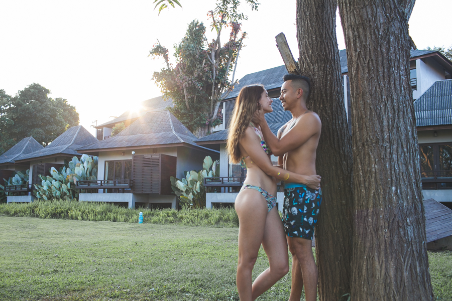 couple at sunset looking into eachoters eyes yoma hotel pai