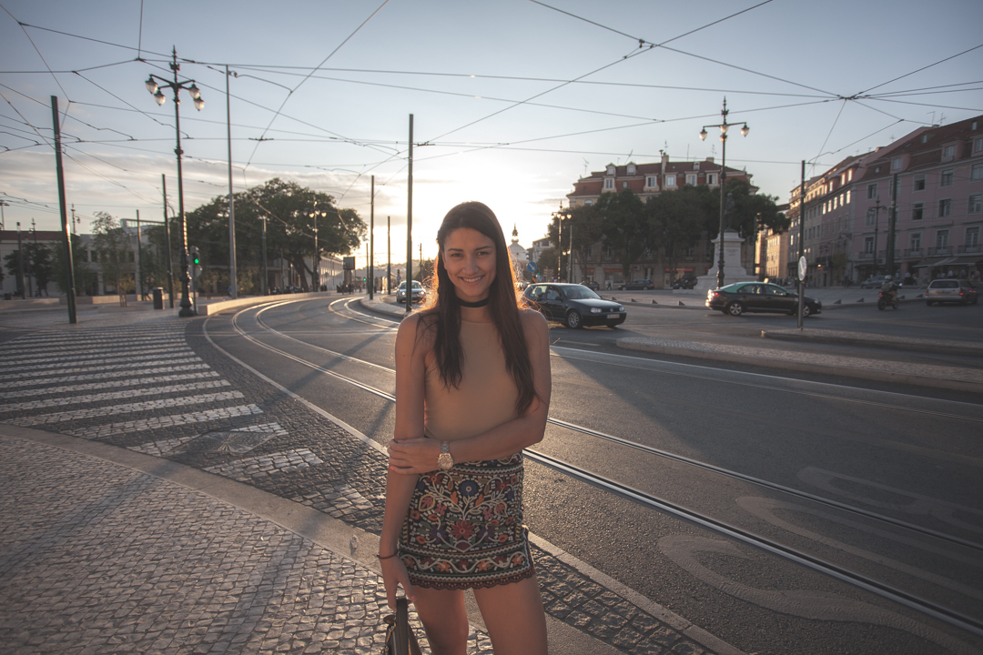 girl in streets of lisbon
